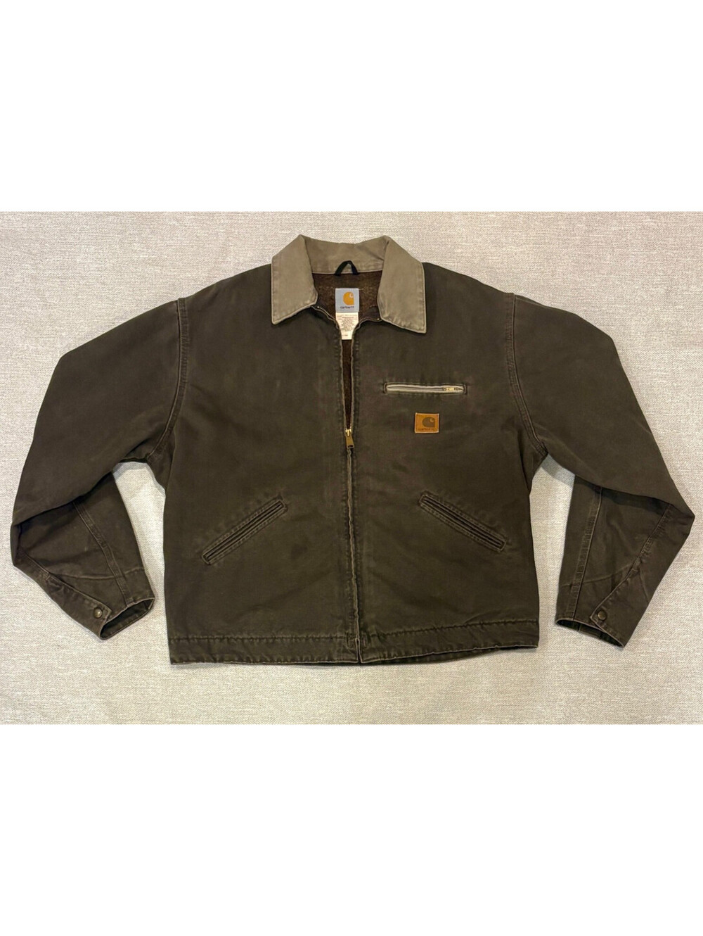 Vintage Carhartt J97 TMB Blanket Lined Detroit Jacket Dark Brown Size XL Regular